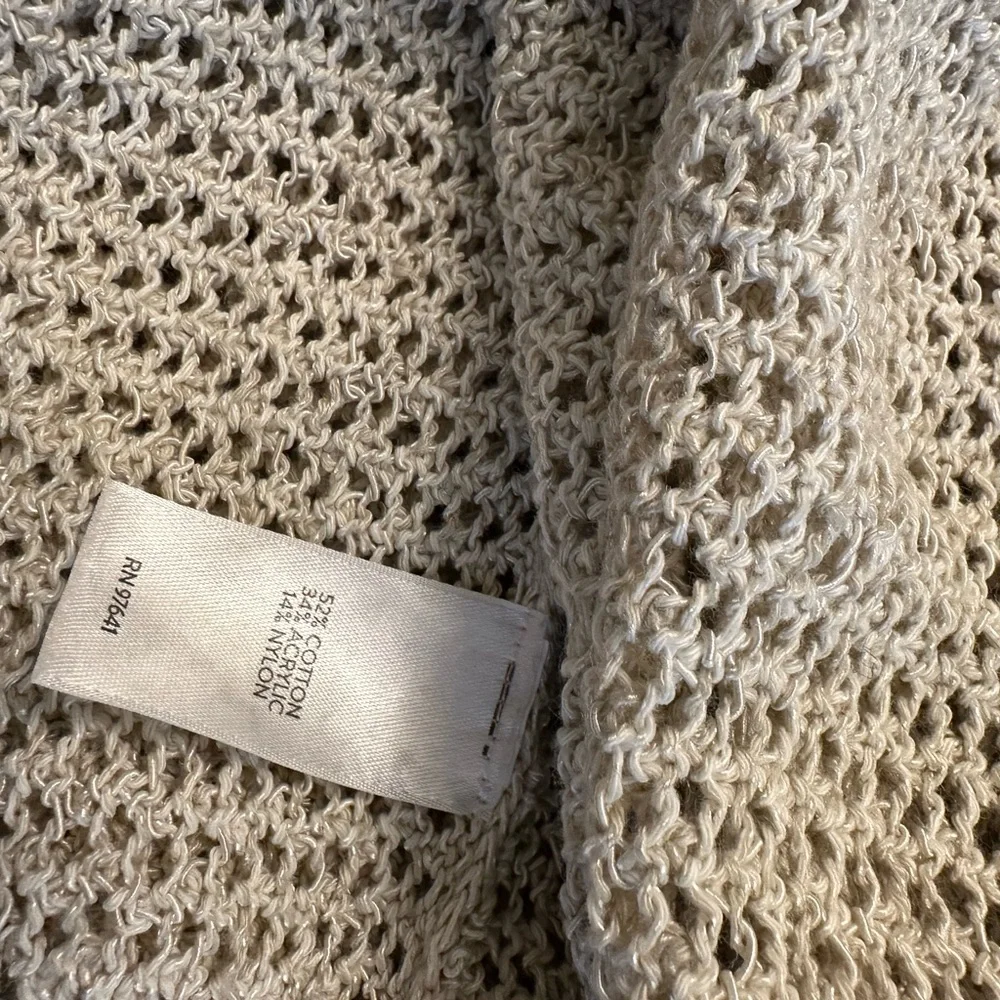J jill fishnet open weave sweater size L - Picture 3 of 4